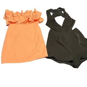 Set of 2 Do+Be Pieces. Strapless Ruffle Dress / Short Outfit Size Medium